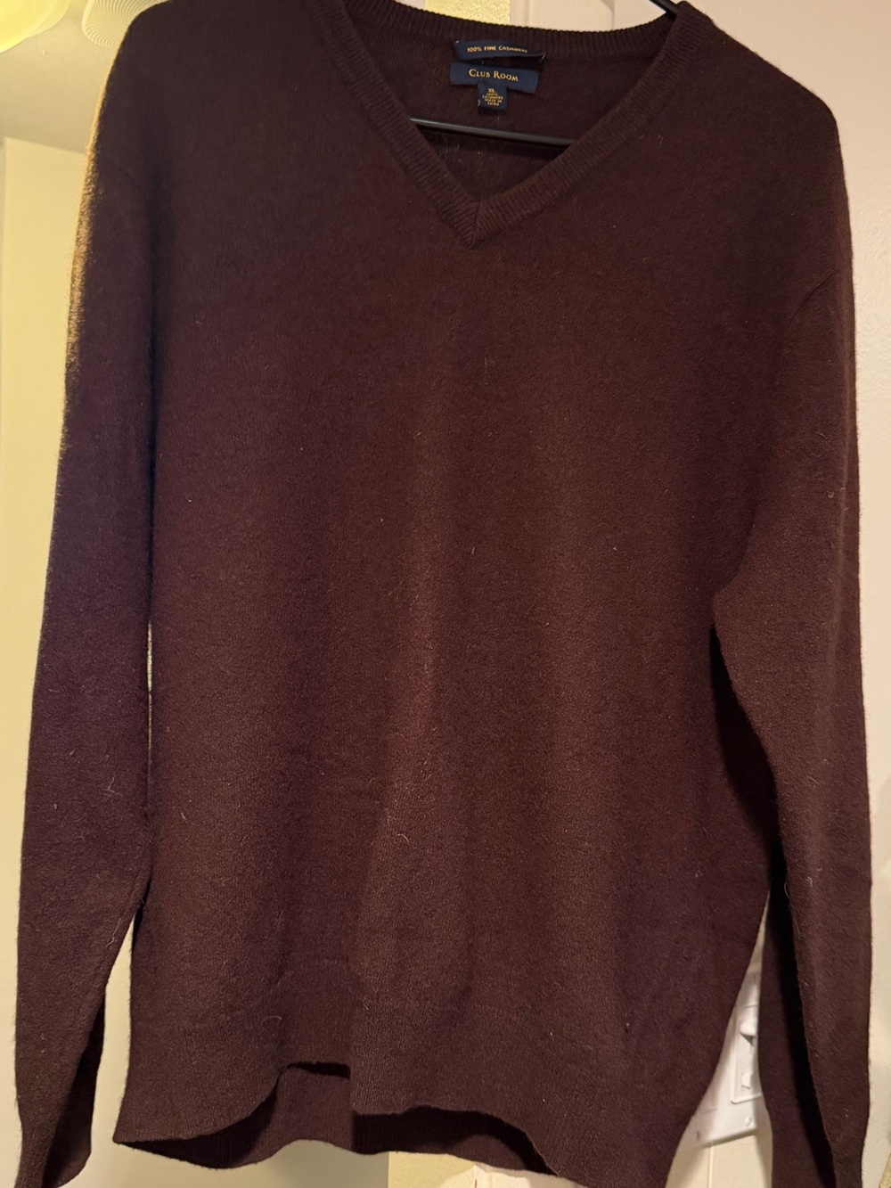 Club Room Men's V-Neck cashmere Sweater - Brown